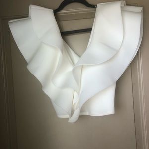 SCUBA RUFFLE CROP TOP